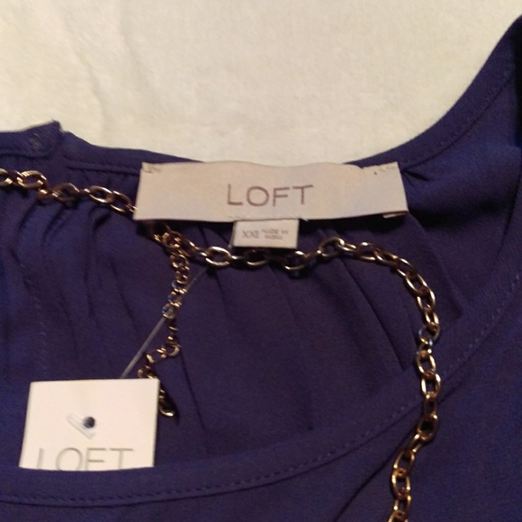 Loft,Ann Taylor Loft Blue Cold Shoulder Top - Picture 4 of 7